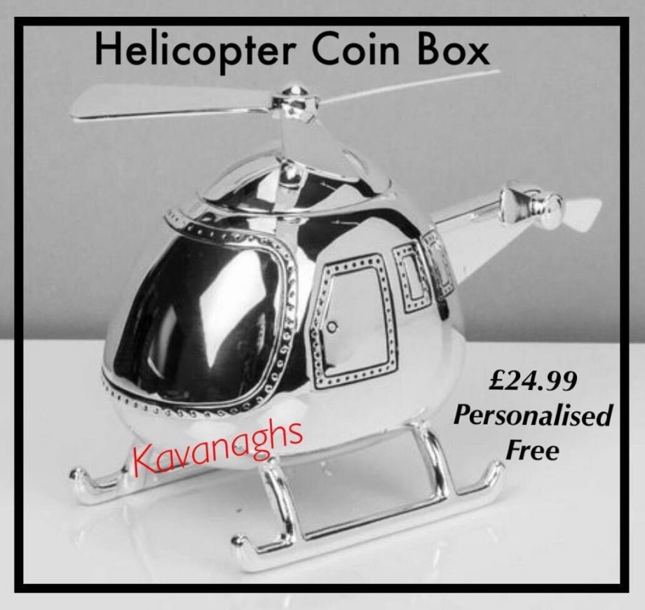 Silver Plated Helicopter Coin Box